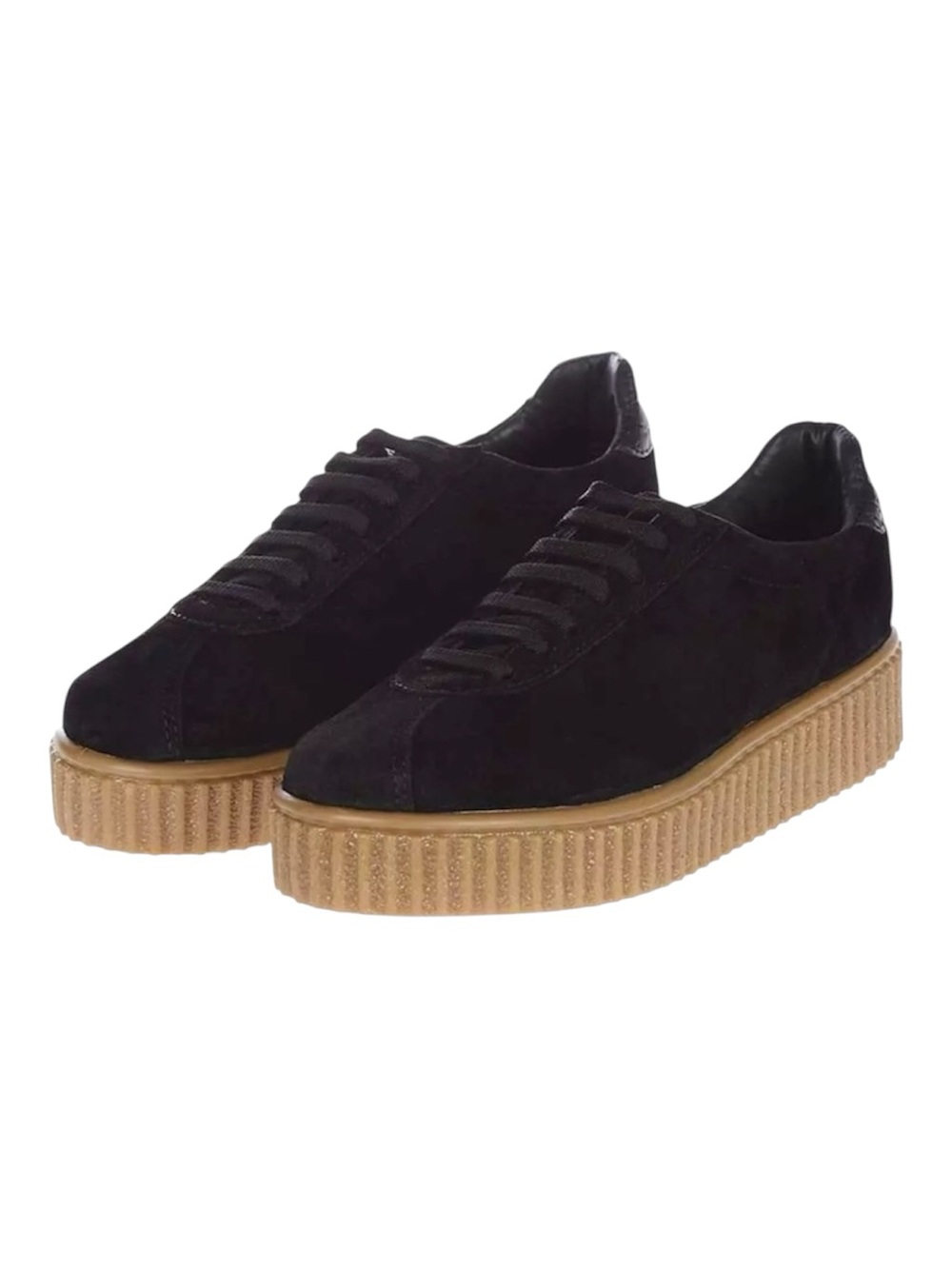 Topshop Calypso Black Suede Platform Creepers Gum Sole Sneakers EU 38 7.5